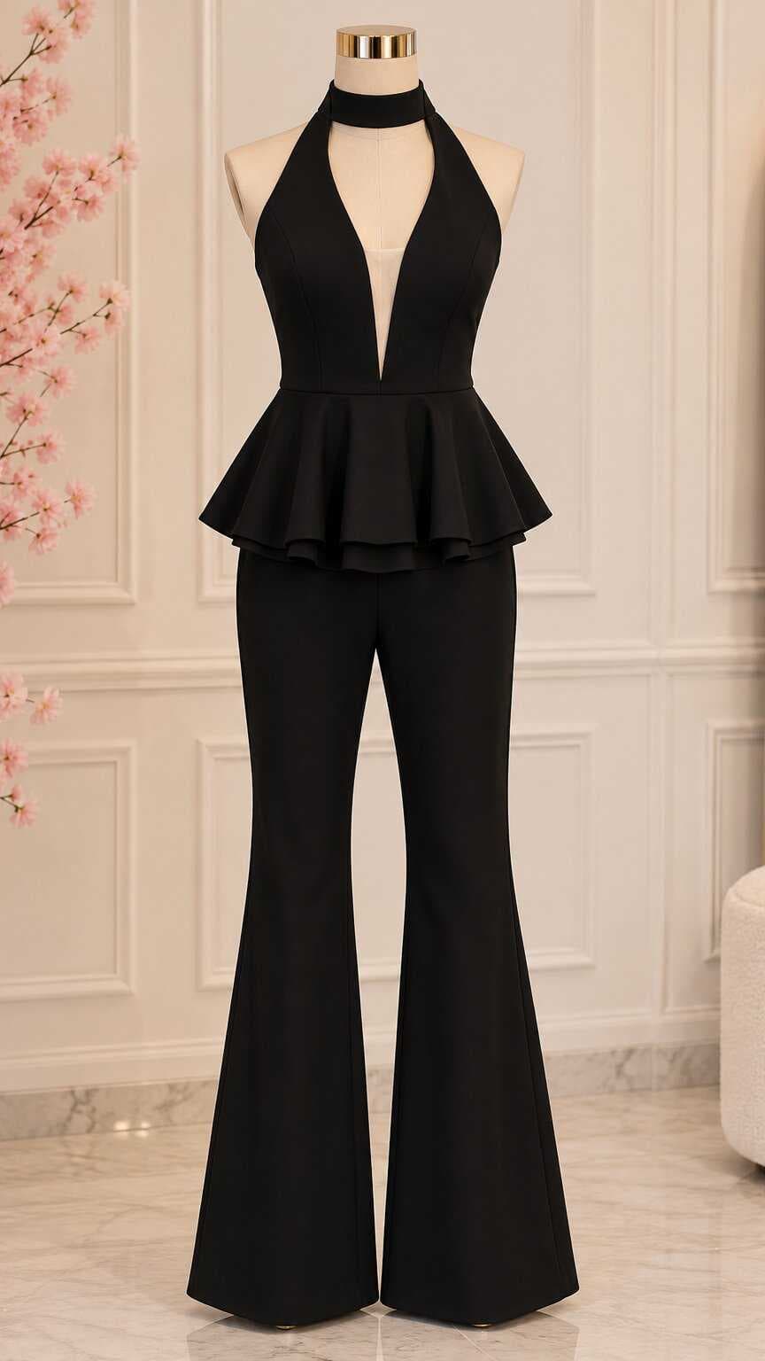 Noir Elegance Jumpsuit L